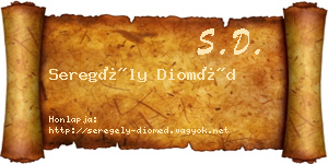 Seregély Dioméd névjegykártya